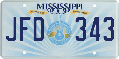 MS license plate JFD343