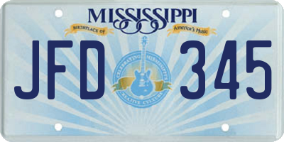 MS license plate JFD345
