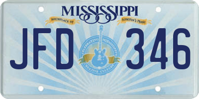 MS license plate JFD346