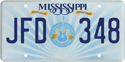MS license plate JFD348