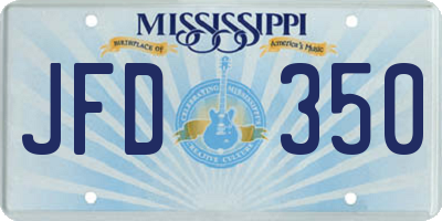 MS license plate JFD350
