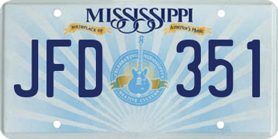 MS license plate JFD351