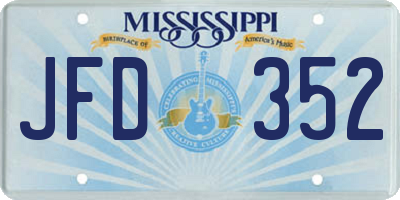 MS license plate JFD352