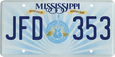MS license plate JFD353