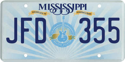 MS license plate JFD355