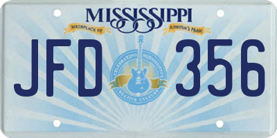 MS license plate JFD356