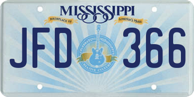 MS license plate JFD366