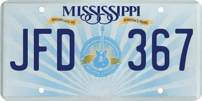 MS license plate JFD367