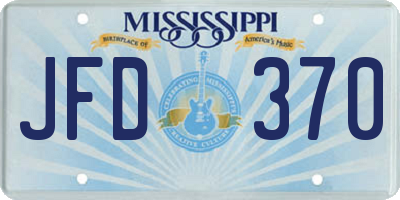 MS license plate JFD370