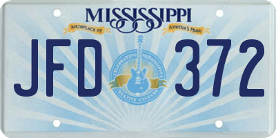 MS license plate JFD372