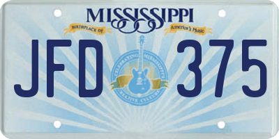 MS license plate JFD375