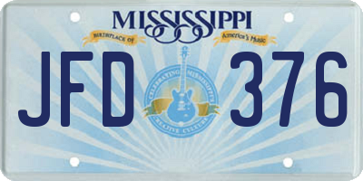MS license plate JFD376
