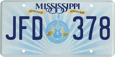 MS license plate JFD378