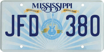 MS license plate JFD380
