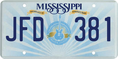 MS license plate JFD381