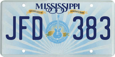 MS license plate JFD383