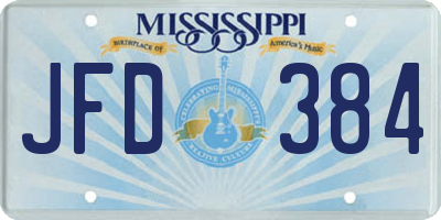 MS license plate JFD384