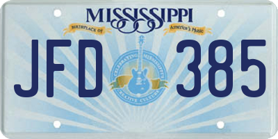 MS license plate JFD385