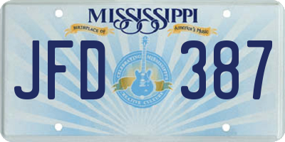 MS license plate JFD387