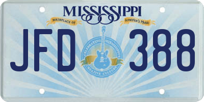 MS license plate JFD388