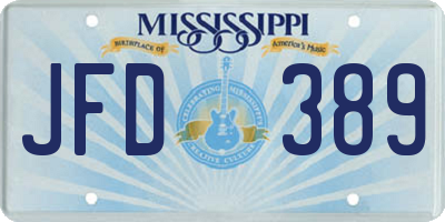 MS license plate JFD389