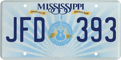 MS license plate JFD393
