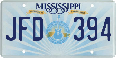 MS license plate JFD394
