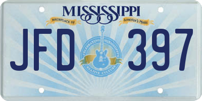 MS license plate JFD397