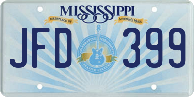 MS license plate JFD399