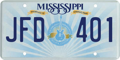 MS license plate JFD401