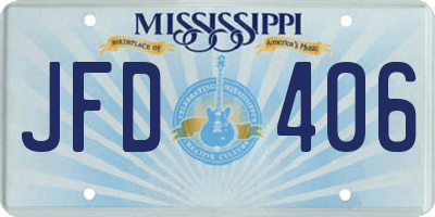 MS license plate JFD406