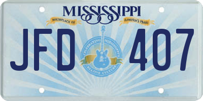 MS license plate JFD407