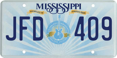 MS license plate JFD409