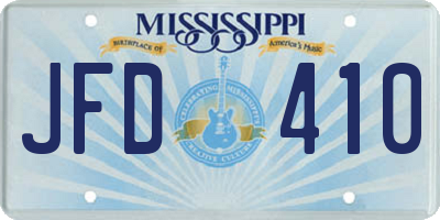 MS license plate JFD410