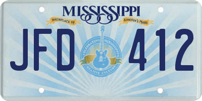 MS license plate JFD412