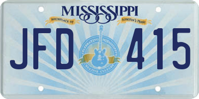 MS license plate JFD415