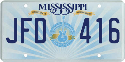MS license plate JFD416