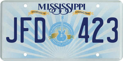 MS license plate JFD423