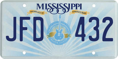 MS license plate JFD432