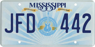 MS license plate JFD442