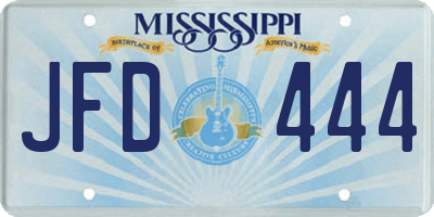 MS license plate JFD444