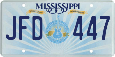 MS license plate JFD447