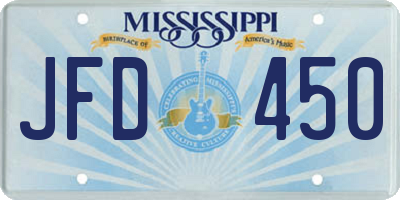 MS license plate JFD450