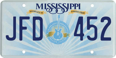 MS license plate JFD452