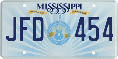MS license plate JFD454