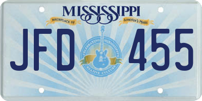MS license plate JFD455