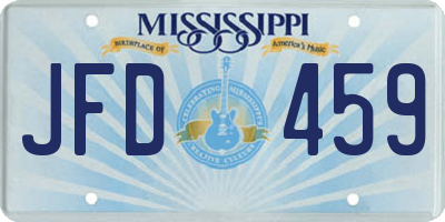 MS license plate JFD459