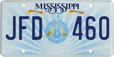 MS license plate JFD460
