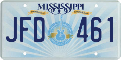 MS license plate JFD461