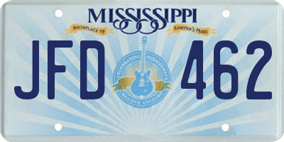 MS license plate JFD462